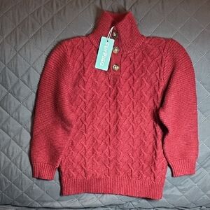 Stylish Red Cable Knit Sweater for Kids Sz Missing